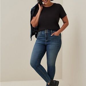 14 Tall NWT TORRID Denim 3 Button High Rise Skinny Stretch Jeans Blue Plus NEW